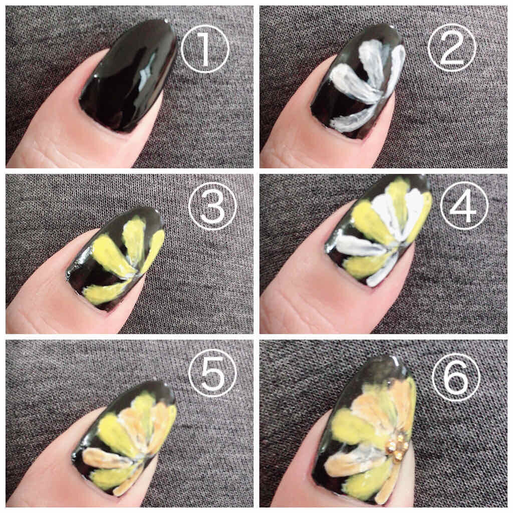 At濃密グラマラスネイルエナメル Art Collectionを使った口コミ マーガレットネイル Seria用意するも By Honey 混合肌 Lips