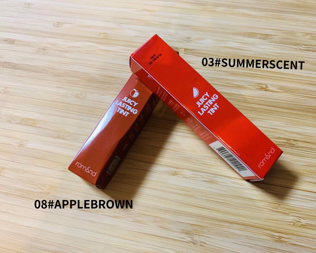 ジューシーラスティングティント/rom&nd/リップティントを使ったクチコミ（2枚目）