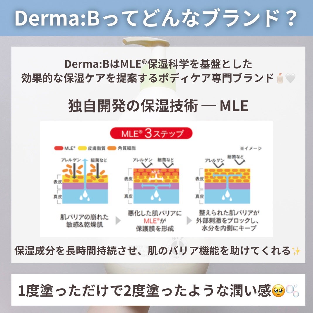 フレッシュモイスチャーボディローション/Derma:B/ボディローションを使ったクチコミ(3枚目)