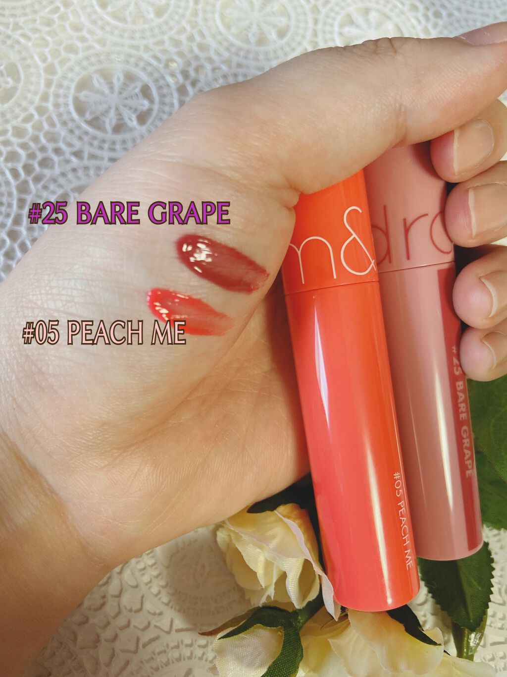 ジューシーラスティングティント/rom&nd/リップティントを使ったクチコミ（2枚目）