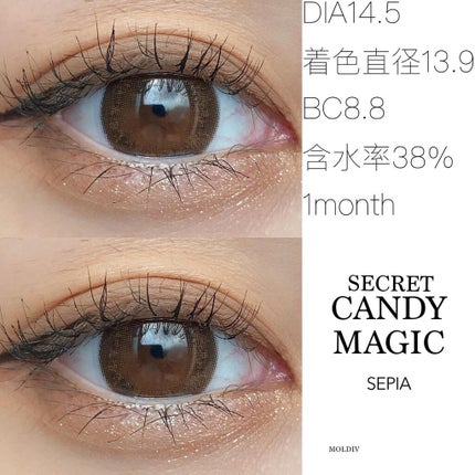 secret candymagic secretcandymagic Premium(シークレットキャンディーマジックプレミア)1monthのクチコミ「SECRET CANDY MAGIC
SEPIA
DIA14.5
着色直径13.9
BC8......」(2枚目)