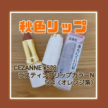 ラスティング リップカラーN 504 オレンジ系/CEZANNE/口紅を使ったクチコミ（1枚目）