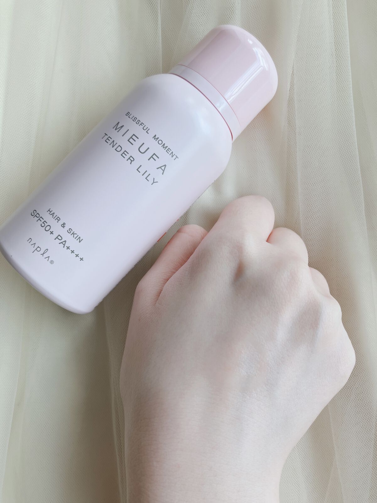 MIEUFA ミーファ フレグランスUVスプレー マグノリアのクチコミ「ミーファ フレグランスUVスプレー〈テンダーリリィ〉
SPF50＋ PA＋＋＋＋

最近、髪用.....」（3枚目）