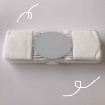 化粧コットン&綿棒セットケース(カガミ付き)/DAISO/その他化粧小物を使ったクチコミ(1枚目)