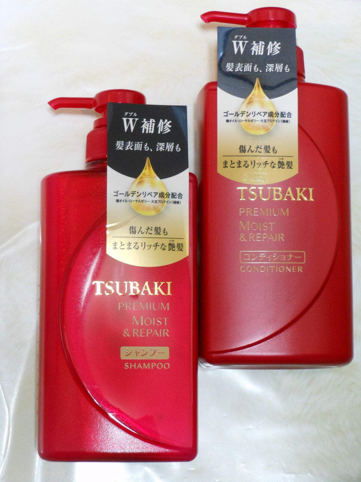 プレミアムモイスト＆リペア シャンプー＆ヘアコンディショナー/TSUBAKI/市販シャンプーを使ったクチコミ（1枚目）