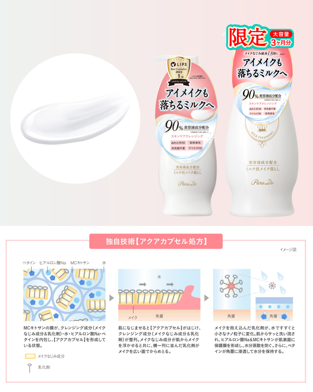 スキンケアクレンジング/パラドゥ/ミルククレンジングを使ったクチコミ(3枚目)