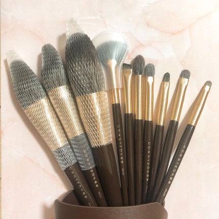 ROWNYEON 緑姫シリーズ メイクブラシ13本セット 化粧ポーチ付き/Rownyeon/メイクブラシを使ったクチコミ(4枚目)