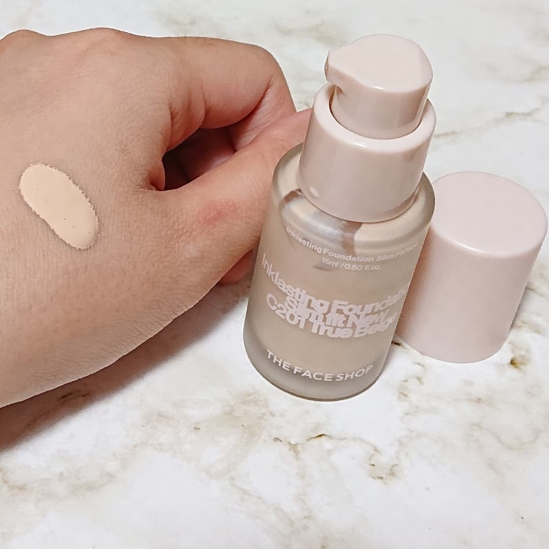 インクラスティングファンデーション スリムフィットEX/THE FACE SHOP/リキッドファンデーションを使ったクチコミ(1枚目)