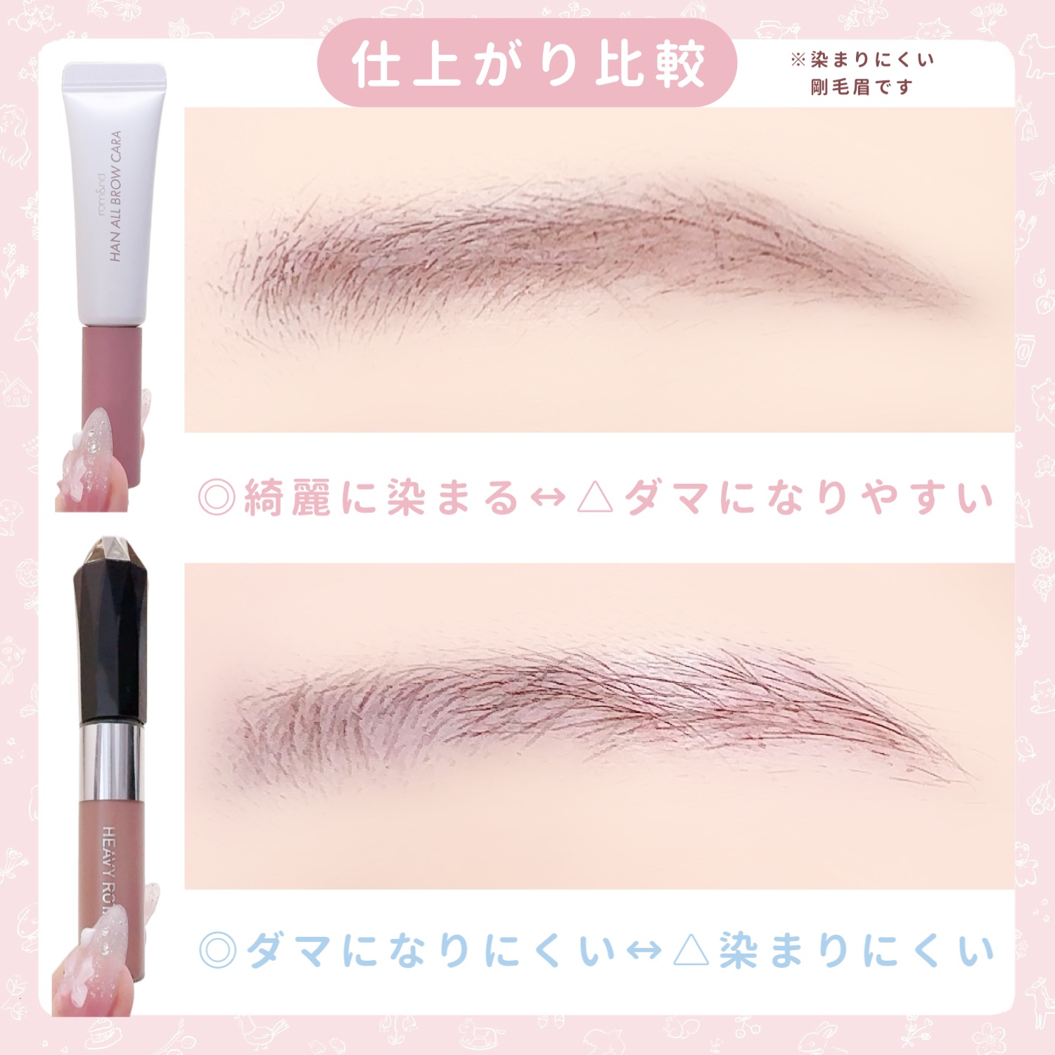 ハンオールブロウカラ/rom&nd/眉マスカラを使ったクチコミ（3枚目）