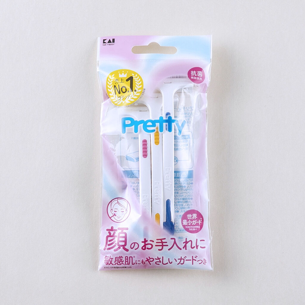 貝印 プリティー フェイス T型のクチコミ「敏感肌さんにも優しいカミソリ

【使った商品】
貝印プリティー フェイス T型

【商品の特徴.....」（1枚目）