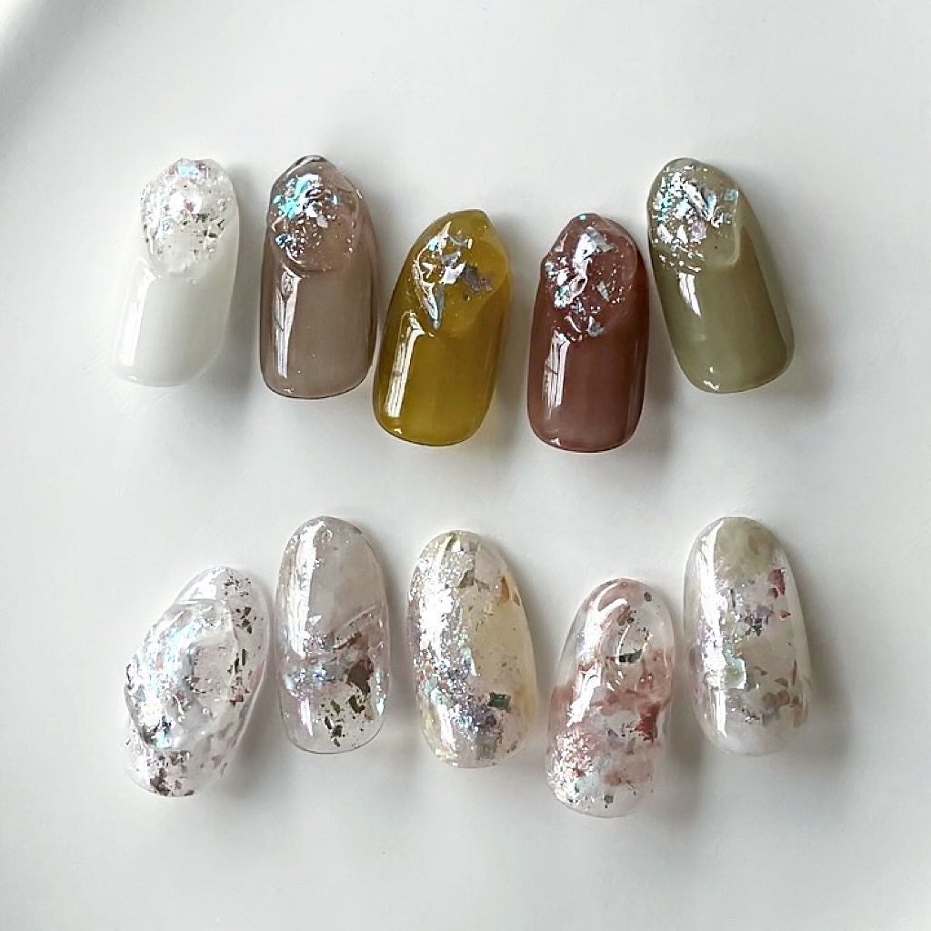 sato 🕊 self nail🫧🤍 on LIPS 「🍧🍧🍧ミスジョアイテムを使って夏っぽいしゃりしゃり🍧アートMY..」(1枚目)