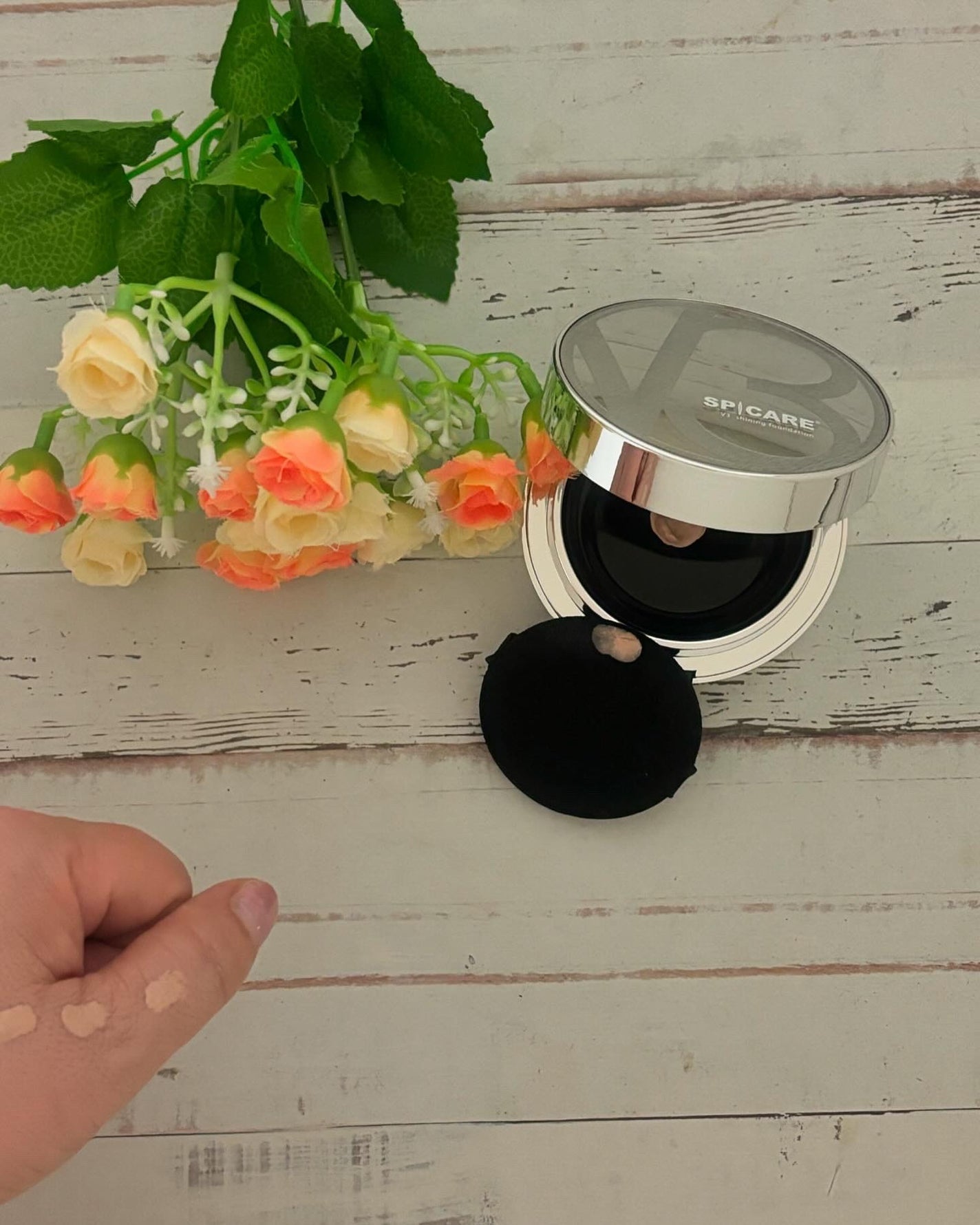 V3シャイニングファンデーション/SPICARE/クッションファンデーションを使ったクチコミ(5枚目)