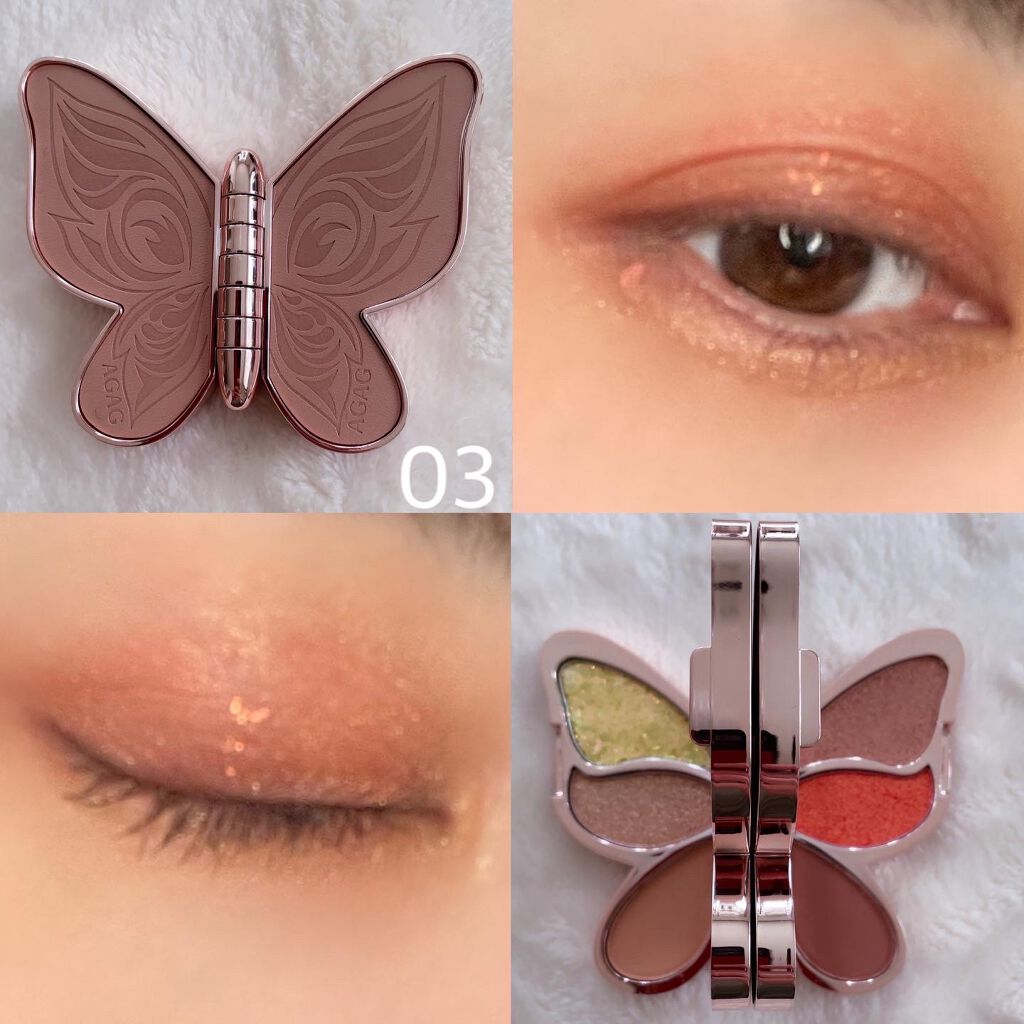 バタフライアイシャドウパレット/AGAG/アイシャドウパレットを使ったクチコミ(4枚目)