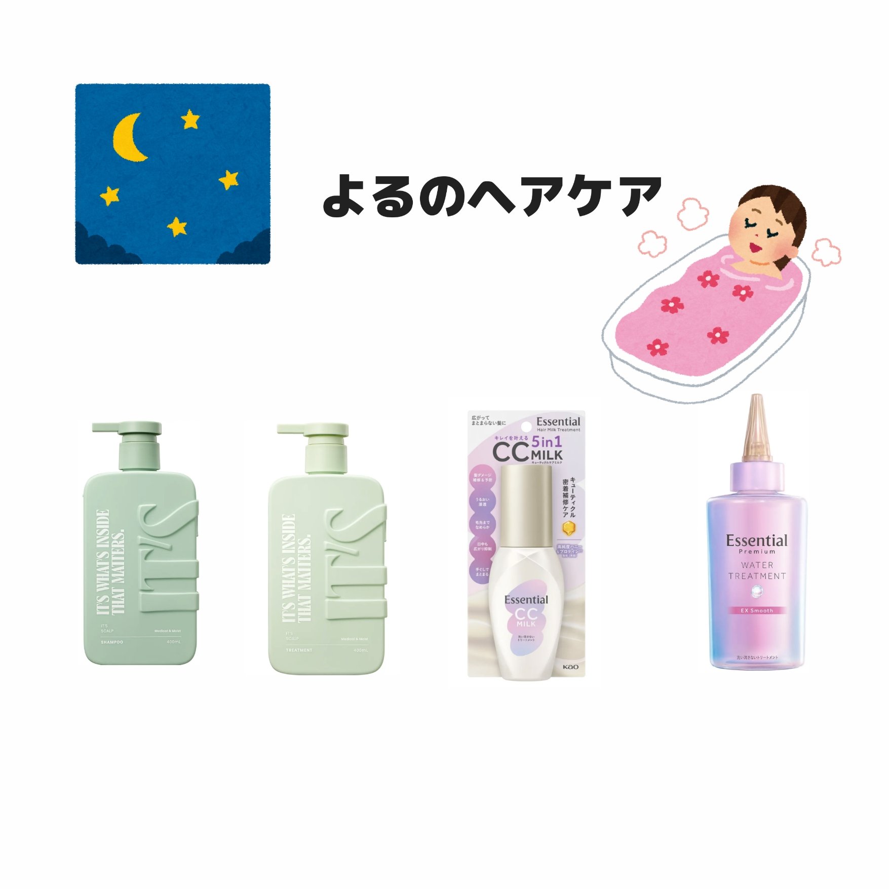 CCミルク/エッセンシャル/ヘアミルクを使ったクチコミ（2枚目）