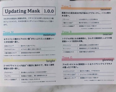 Updating Mask 1.0.0 5タイプセット 1セット5枚入り/meol/シートマスク・パックを使ったクチコミ（3枚目）