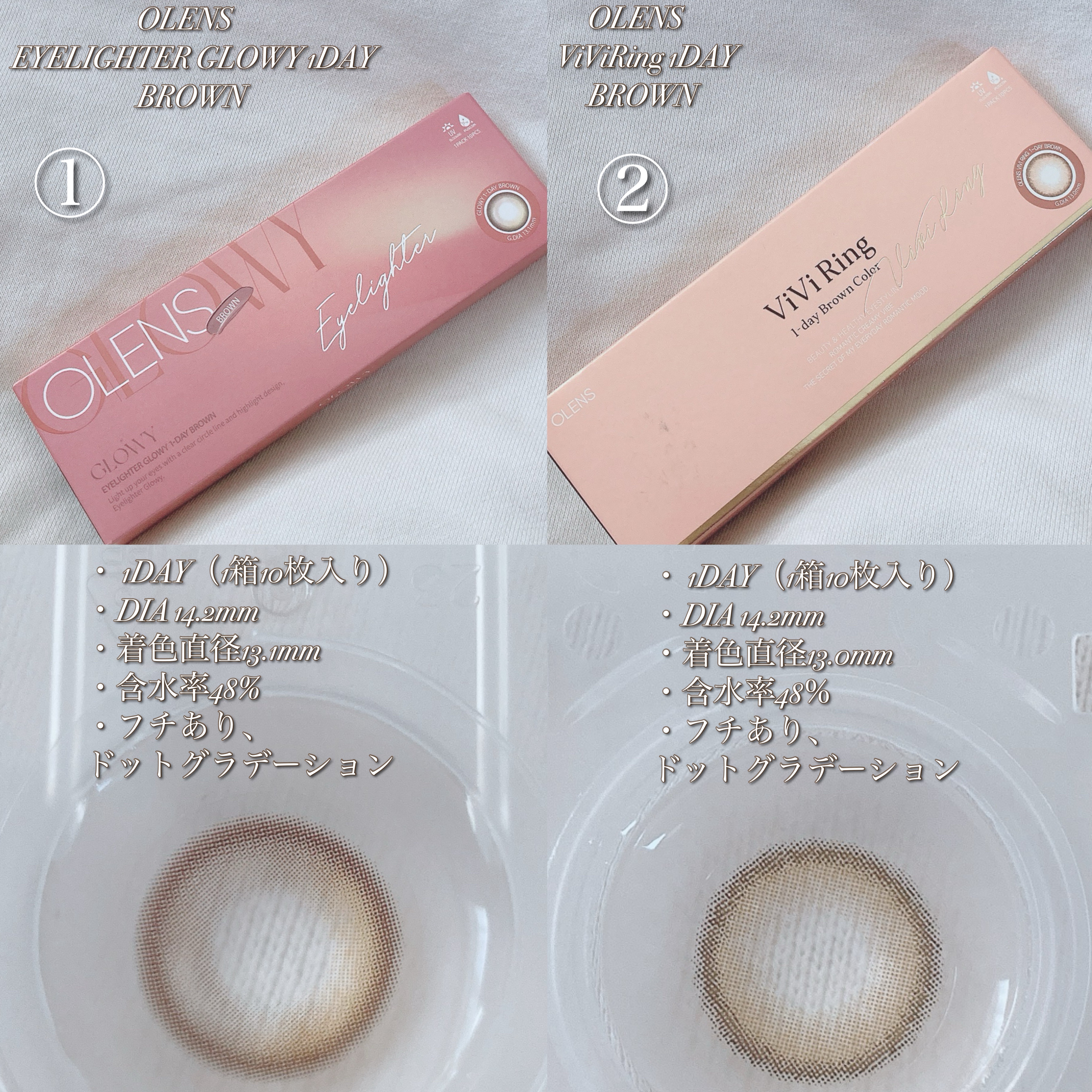 Glowy 1day/OLENS/ワンデー（１DAY）カラコンを使ったクチコミ（2枚目）