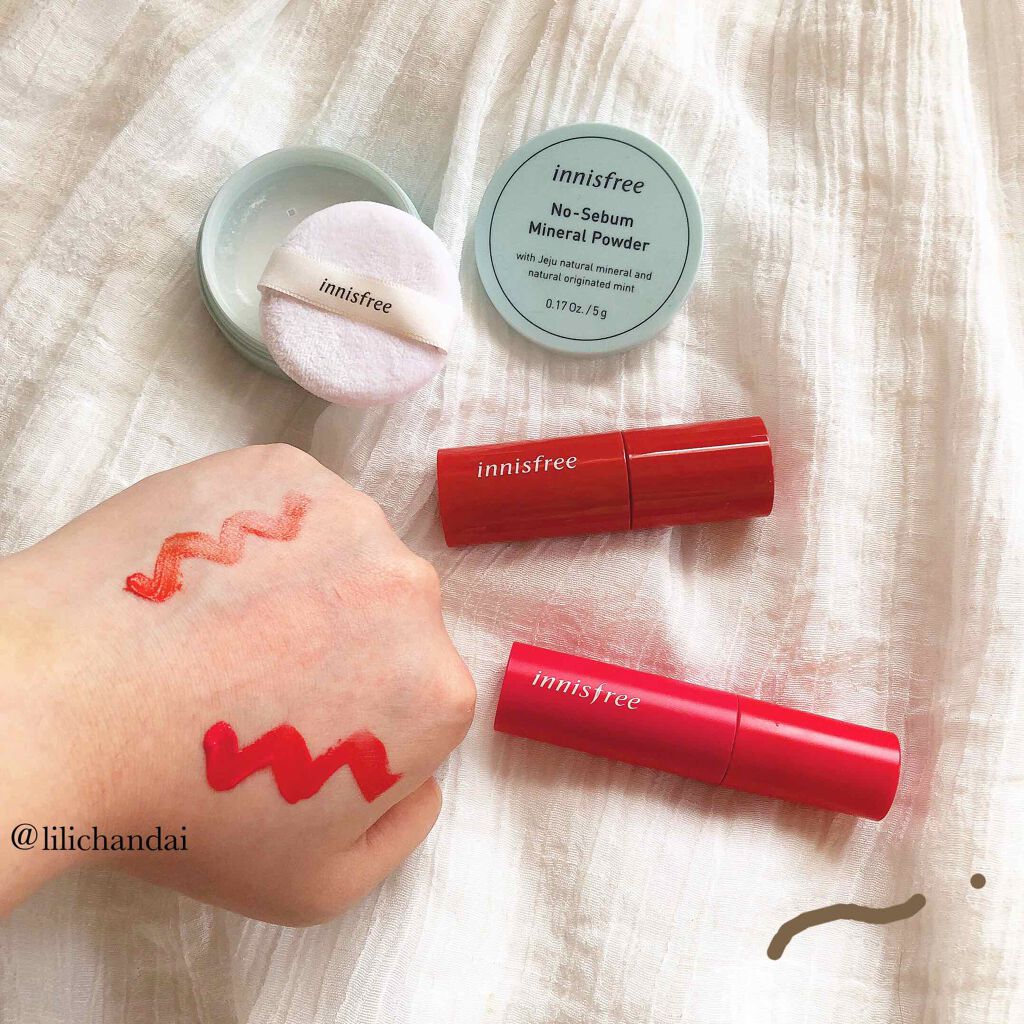 ビビッドコットン インクティント 2/innisfree/口紅を使ったクチコミ（3枚目）