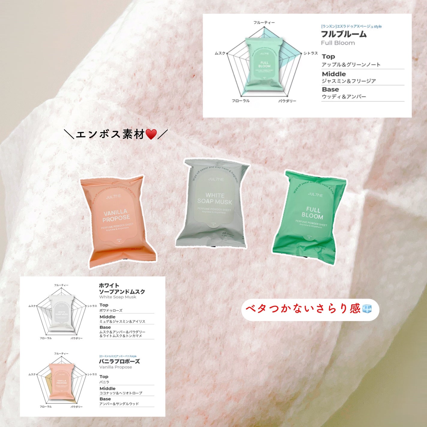 ジュライミー フレグランスパウダーシート フルブルーム/JUL7ME/ボディシートを使ったクチコミ(4枚目)
