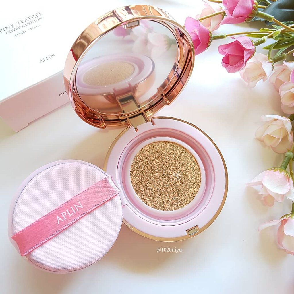 ピンクティーツリーカバークッション/APLIN/クッションファンデーションを使ったクチコミ(3枚目)
