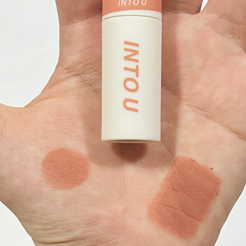 スーパーマットリップ＆チークマッド/INTO U/口紅を使ったクチコミ（2枚目）