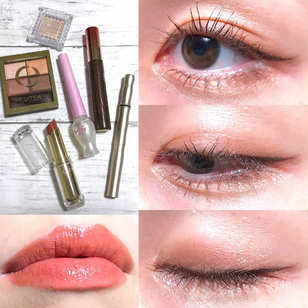 メイクテーマ：落ちにくさ重視！アクティブに動けてナチュラルに盛れるメイク💄


＜How to…＞

アイシャドウはベースにセザンヌのシングルカラー04のラメシャドウでラメを仕込んでおきます。

それからエクセルのスキニーリッチシャドウS