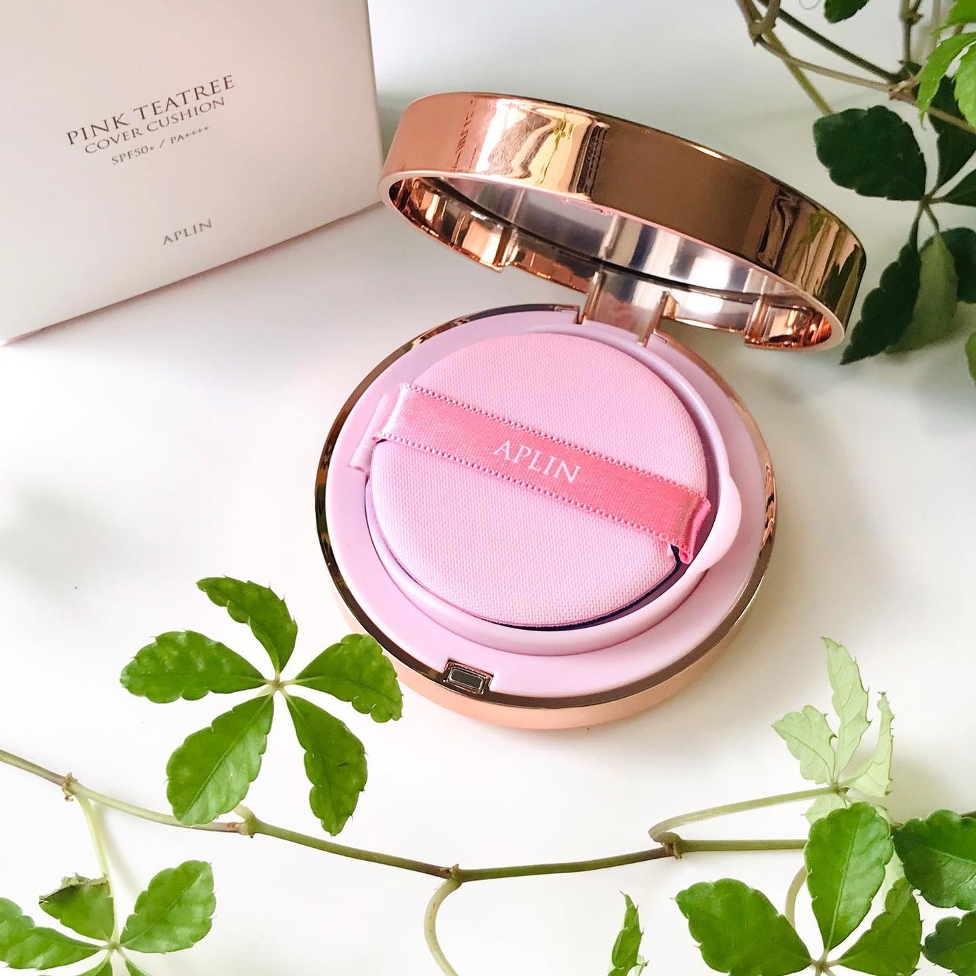 ピンクティーツリーカバークッション/APLIN/クッションファンデーションを使ったクチコミ(3枚目)
