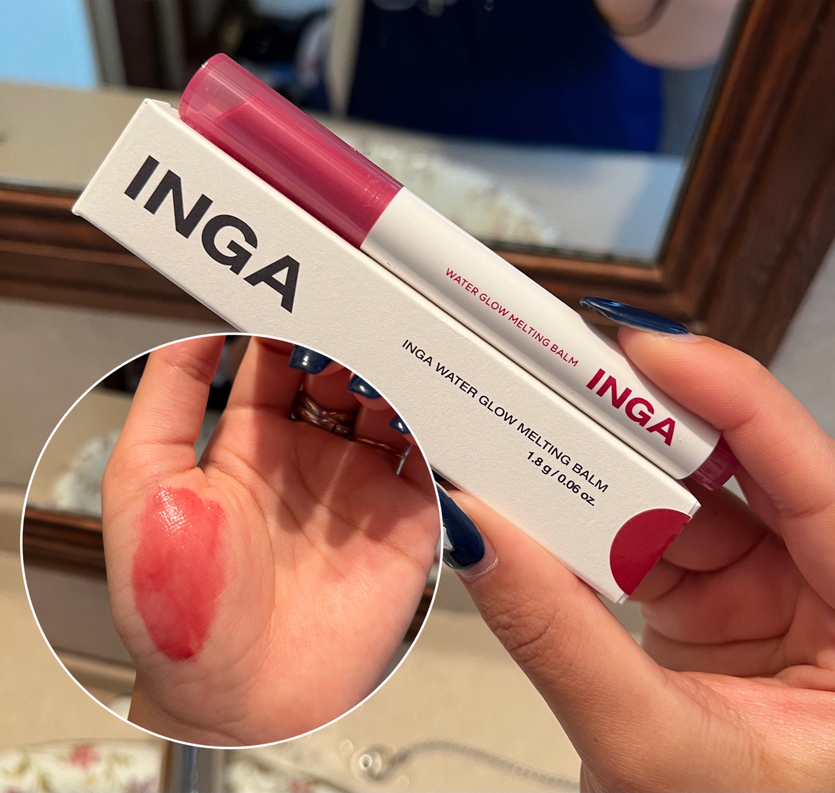 ウォーターグローメルティングバーム 04 フィグジュース（Fig Juice）/INGA/口紅を使ったクチコミ（3枚目）