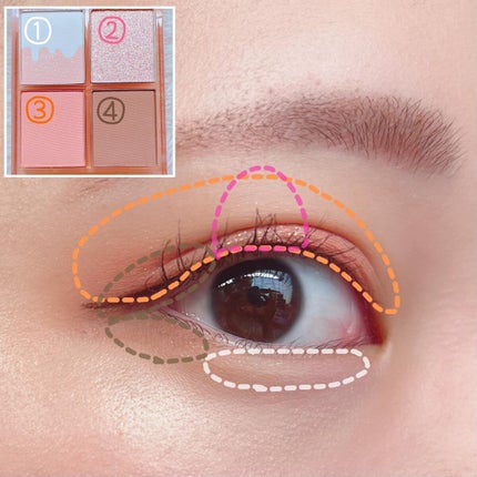 四色アイシャドウパレット/COLORKEY/アイシャドウパレットを使ったクチコミ(5枚目)