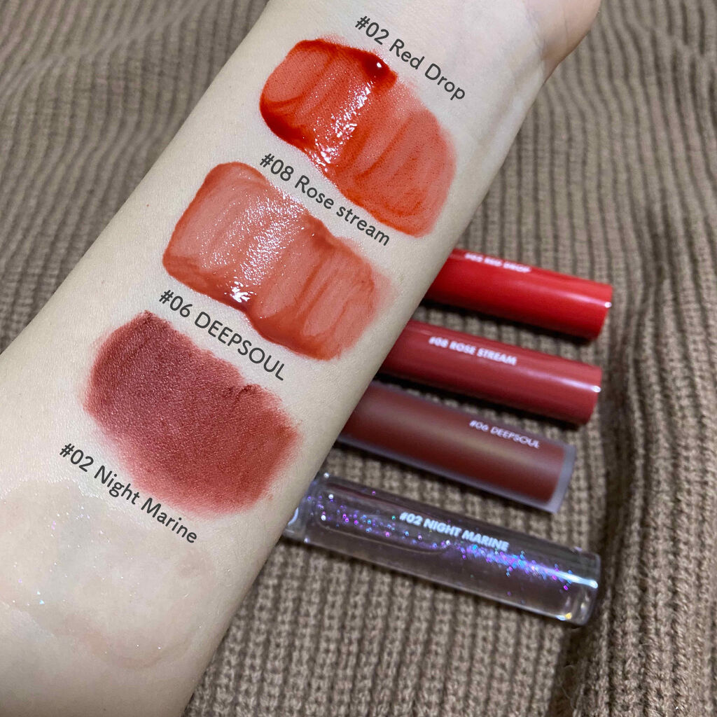 グラスティングウォーターグロス/rom&nd/リップグロスを使ったクチコミ（2枚目）