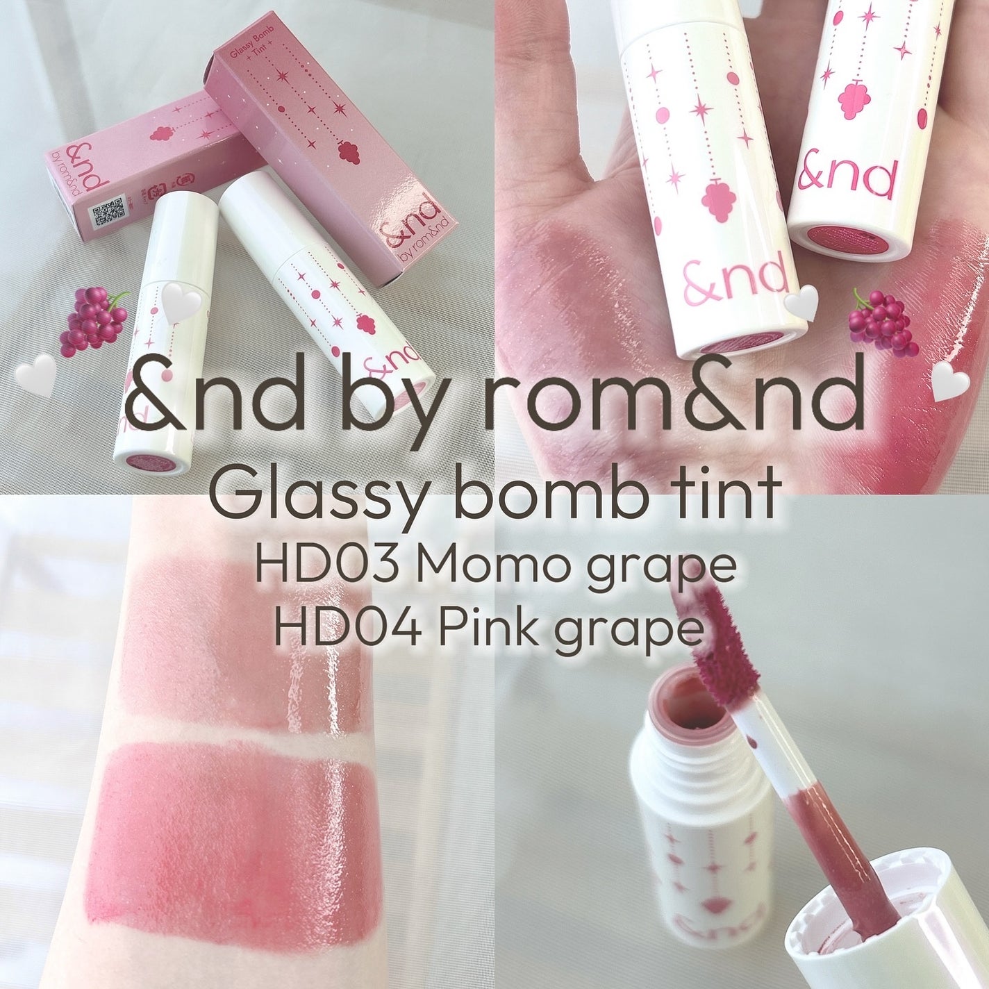 アンドバイロムアンド グラッシーボムティント/&nd by rom&nd/リップティントを使ったクチコミ(2枚目)