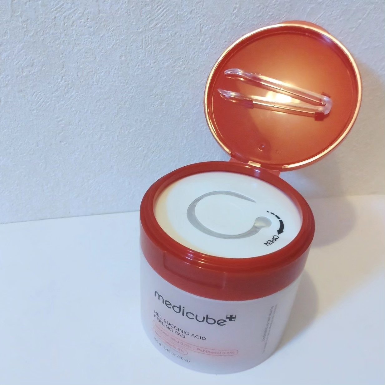レッドアクネピーリングパッド/MEDICUBE/トナーパッドを使ったクチコミ（3枚目）
