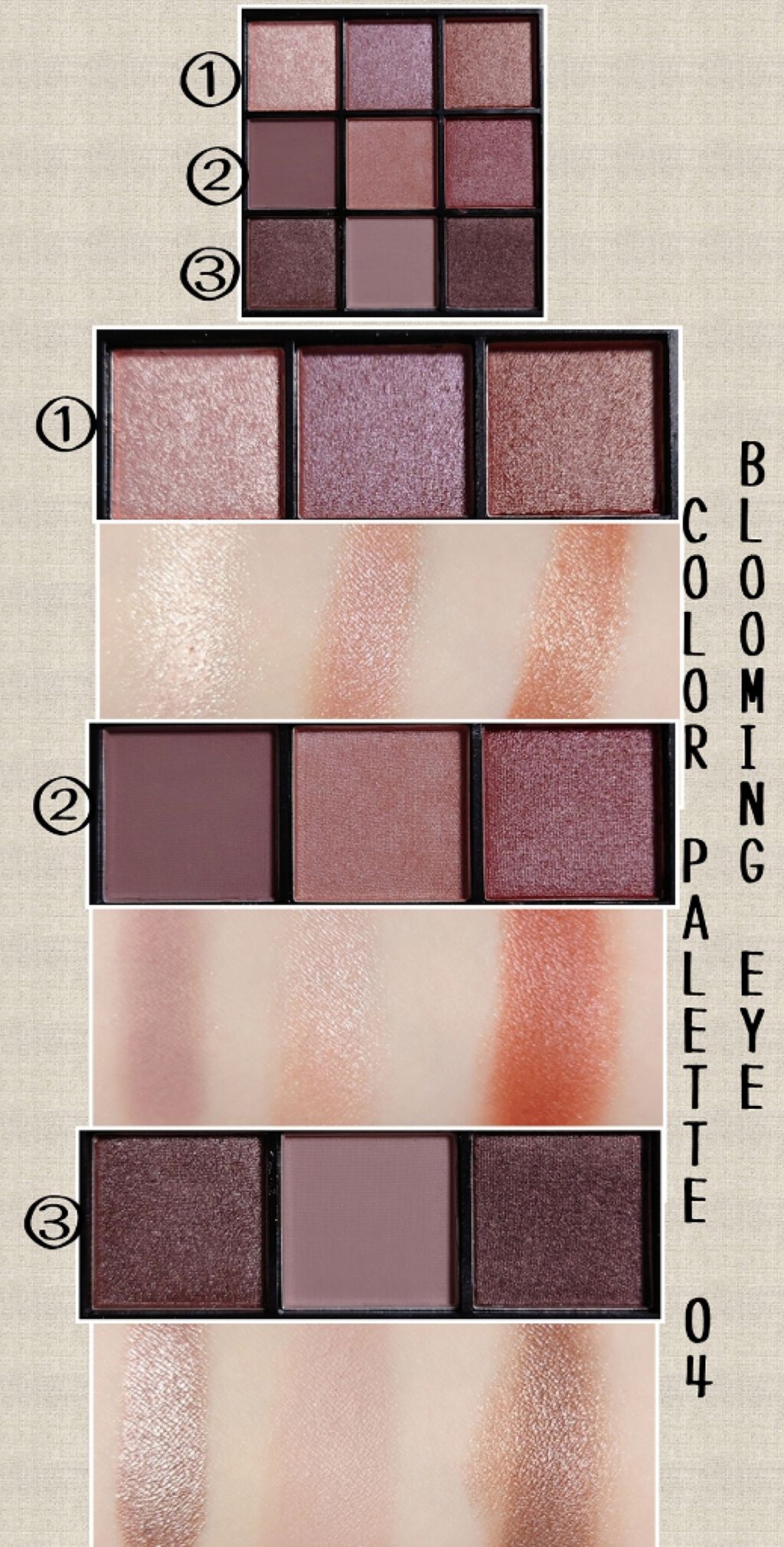 UR GLAM　BLOOMING EYE COLOR PALETTE/U R GLAM/アイシャドウパレットを使ったクチコミ（2枚目）