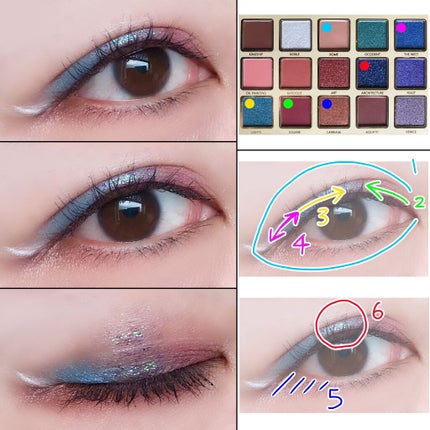 バロックペイント15色/PEONYELF/アイシャドウパレットを使ったクチコミ(5枚目)