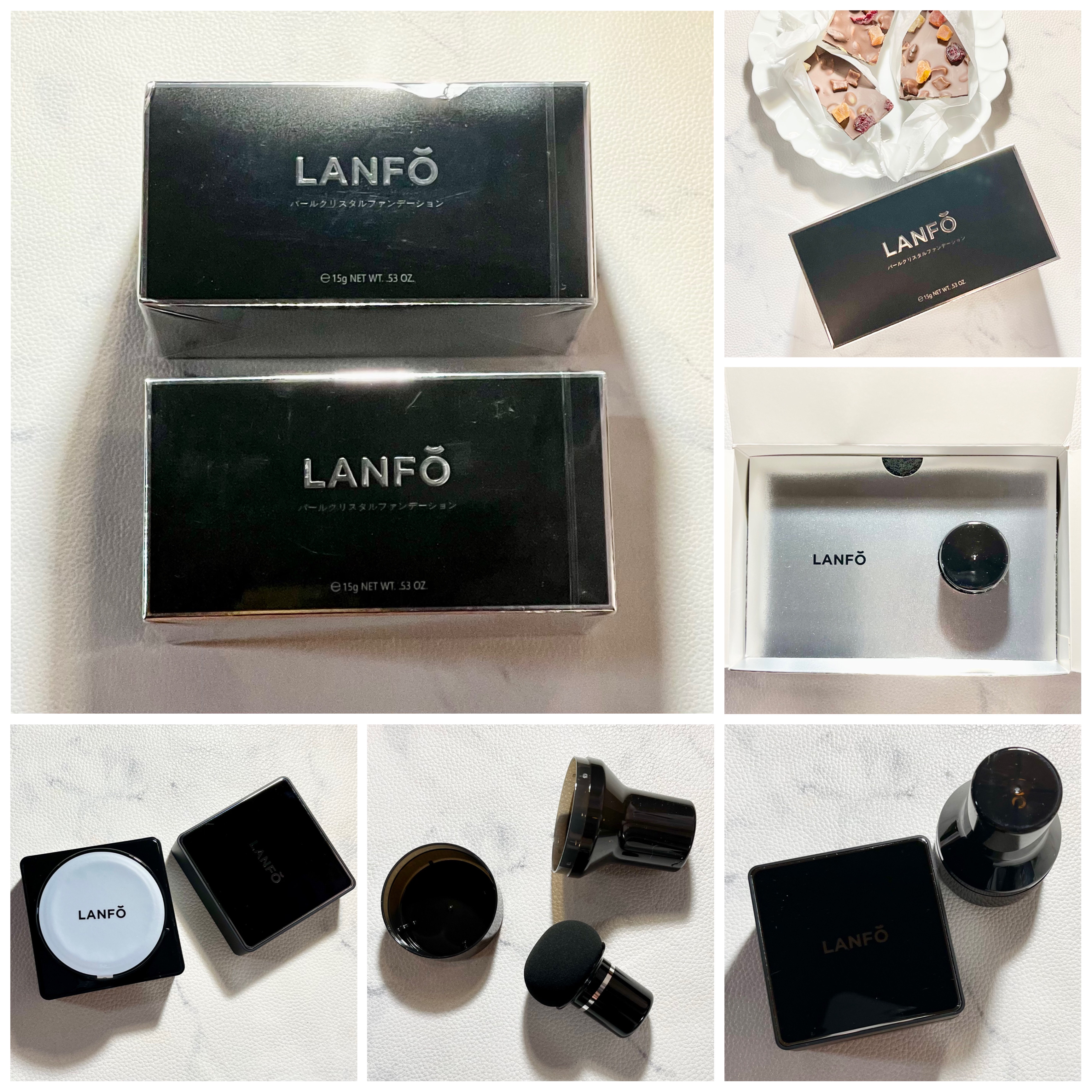 パールクリスタルファンデーション/LANFO/クッションファンデーションを使ったクチコミ（2枚目）