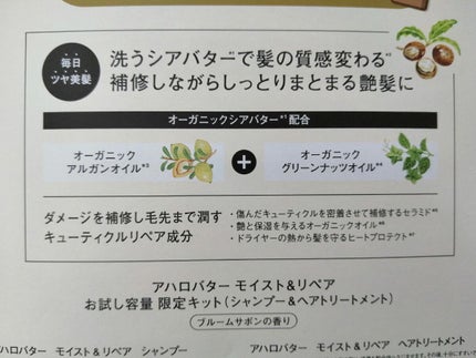 モイスト&リペア シャンプー/ヘアトリートメント お試し容量 限定キット:300ml×2/AHALO BUTTER/市販シャンプーの画像
