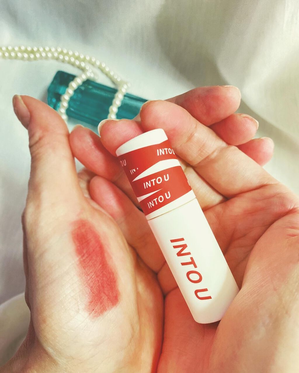 スーパーマットリップ&チークマッド/INTO U/口紅を使ったクチコミ(6枚目)