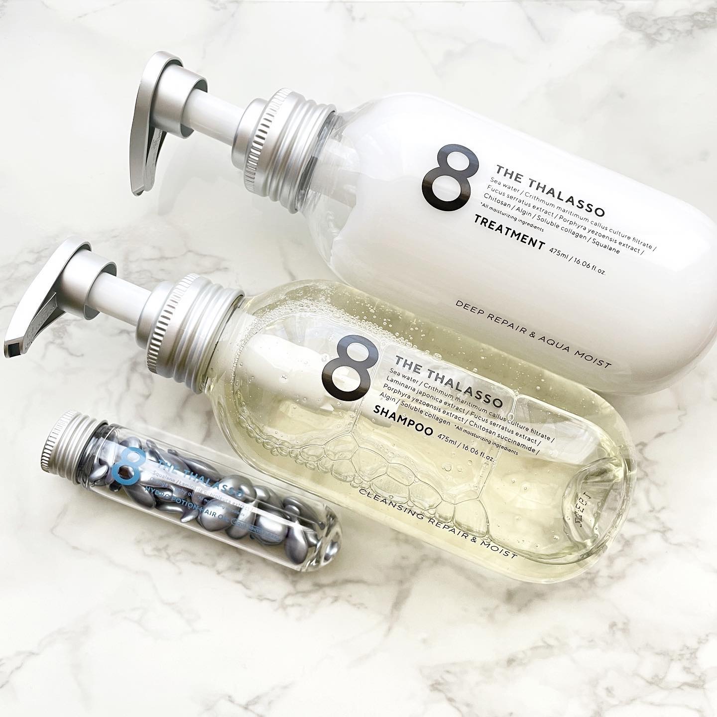 [旧商品]クレンジングリペア＆モイスト 美容液シャンプー／ディープリペア＆アクアモイスト 美容液トリートメント/エイトザタラソ/市販シャンプーを使ったクチコミ（1枚目）