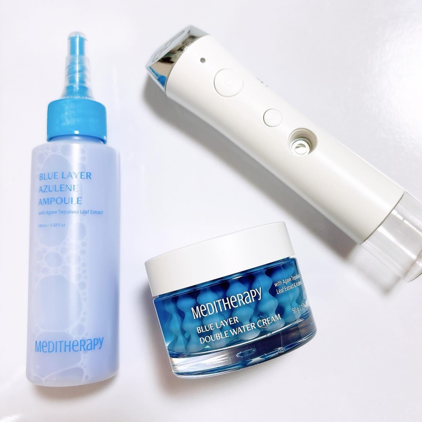ブルーレイヤーダブルウォータークリーム/MEDITHERAPY/フェイスクリームを使ったクチコミ（2枚目）