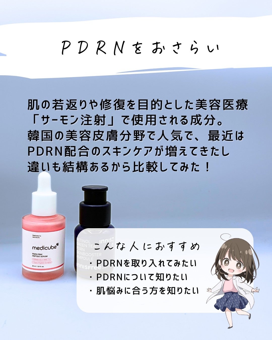 とまと村長@化粧品研究者 on LIPS 「PDRN商品が増えてきた!今回の比較商品・メディキューブPDR..」(2枚目)