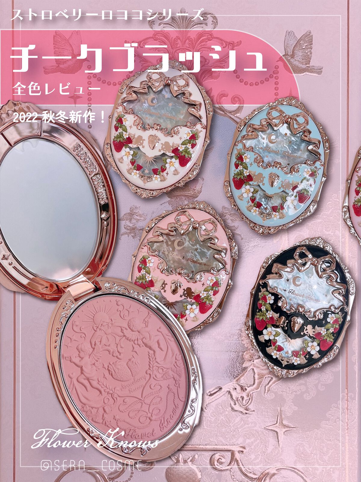 ストロベリーロココ チークブラッシュ/FlowerKnows/パウダーチークを使ったクチコミ(1枚目)