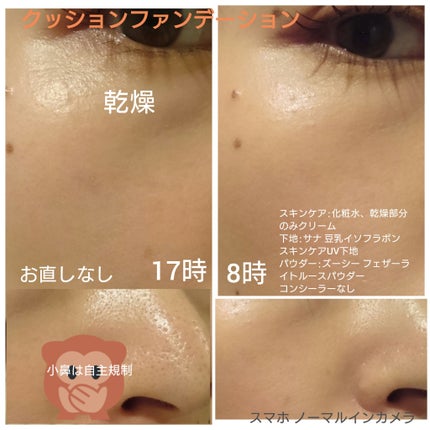 シフォンフィットクッションファンデーション/CEZANNE/クッションファンデーションを使ったクチコミ(7枚目)