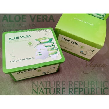 NATURE REPUBLIC 🌱ALOE VERA

MILD & MOISTURE
ALOE VERA DAILY MASK SHEET

ネイチャーリパブリック
マイルド＆モイスチャーアロエデイリ