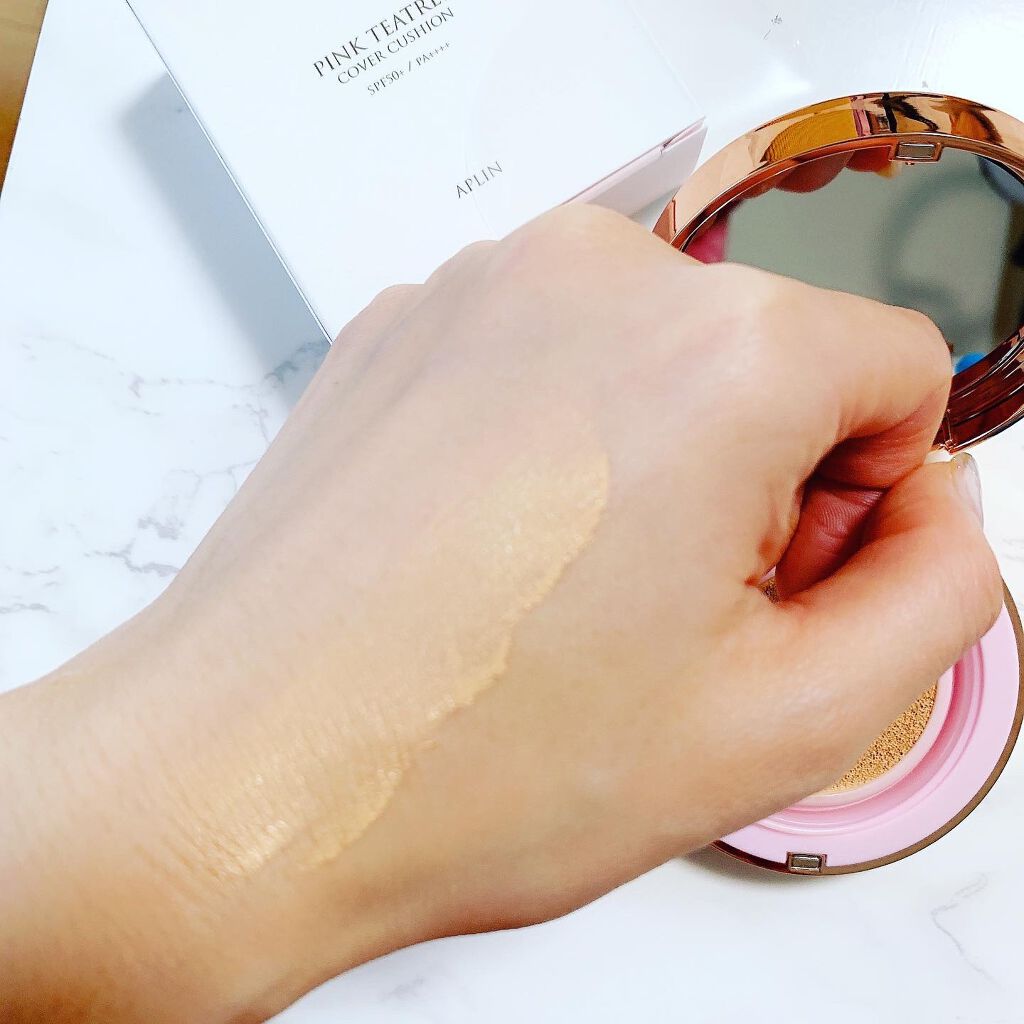 ピンクティーツリーカバークッション/APLIN/クッションファンデーションを使ったクチコミ（3枚目）