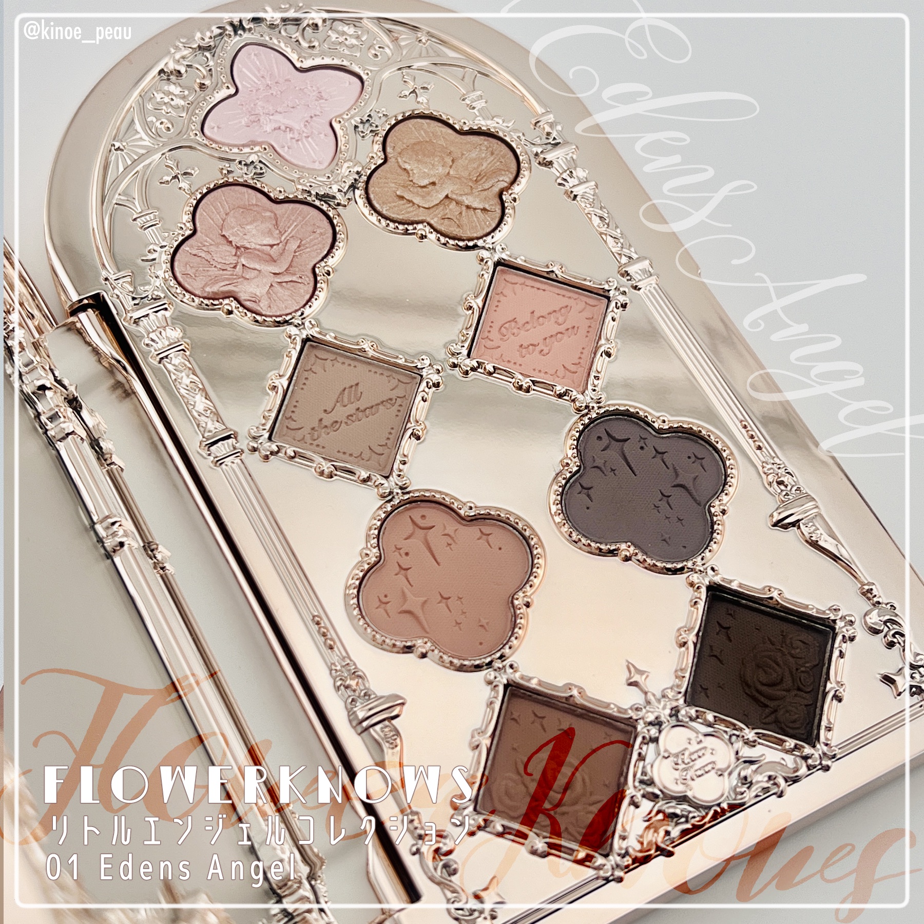 フラワーノーズ リトルエンジェルコレクション 9色アイシャドウパレット 01 Eden's Angel (伊甸天使)/FlowerKnows/アイシャドウパレットを使ったクチコミ（1枚目）