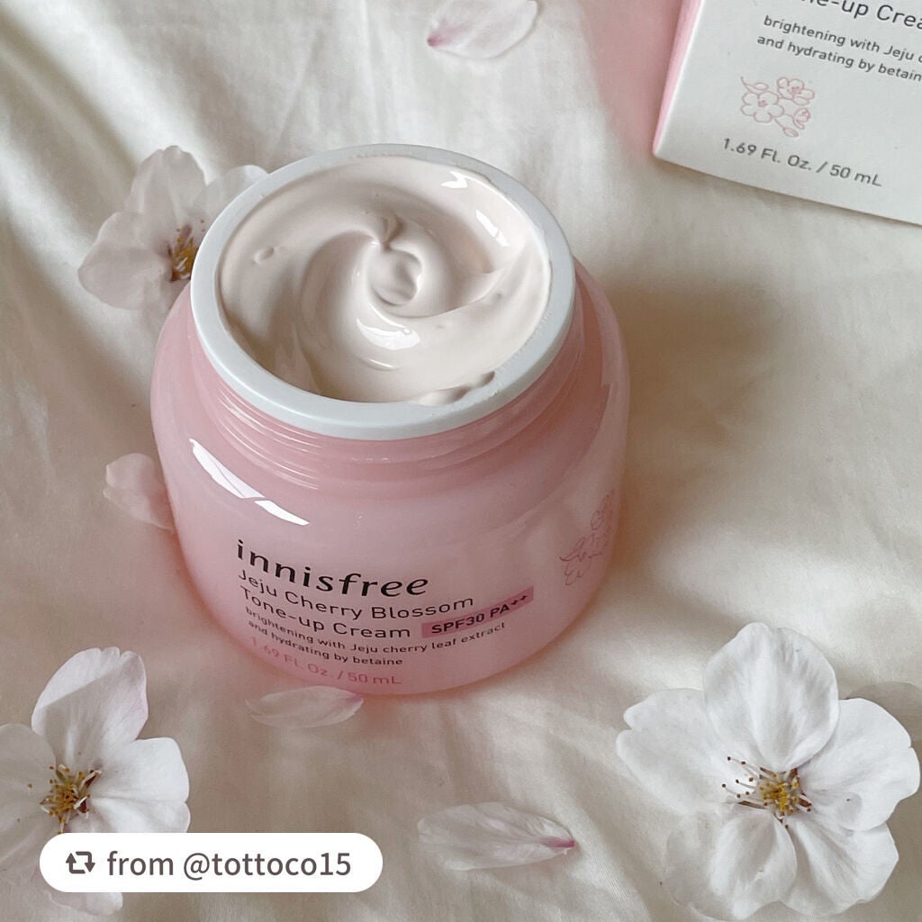 チェリーブロッサム トーンアップ クリーム UV/innisfree/フェイスクリームを使ったクチコミ(2枚目)