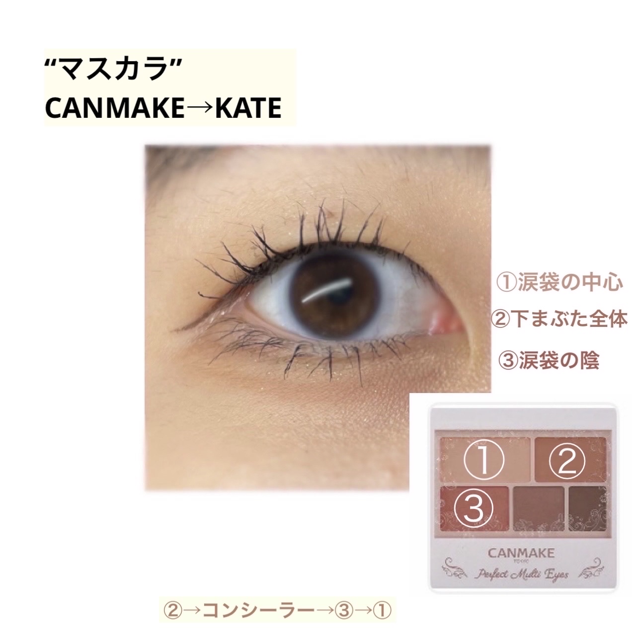 パーフェクトマルチアイズ/キャンメイク/アイシャドウパレットを使ったクチコミ（2枚目）