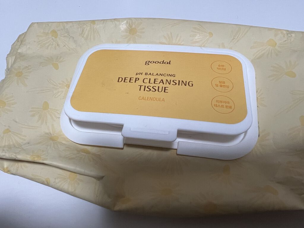 カレンデュラphバランシングディープクレンジングティッシュ/goodal/クレンジングシートを使ったクチコミ（1枚目）