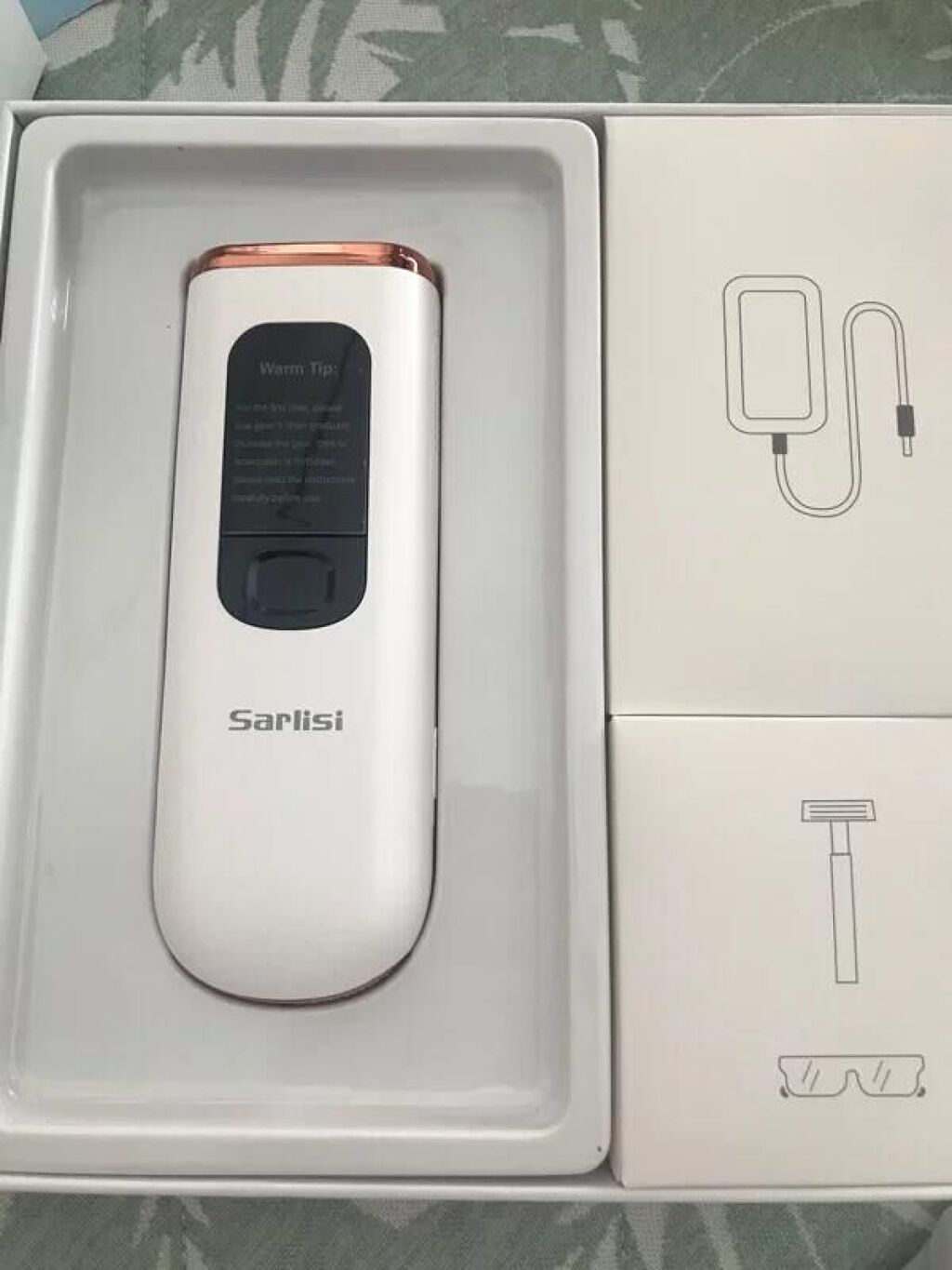 Sarlisi 脱毛器 冷感 家庭用のクチコミ「初めて脱毛器を購入しました。

もともと全くムダ毛がなかったんですけど、薬の副作用で腕毛等.....」（1枚目）