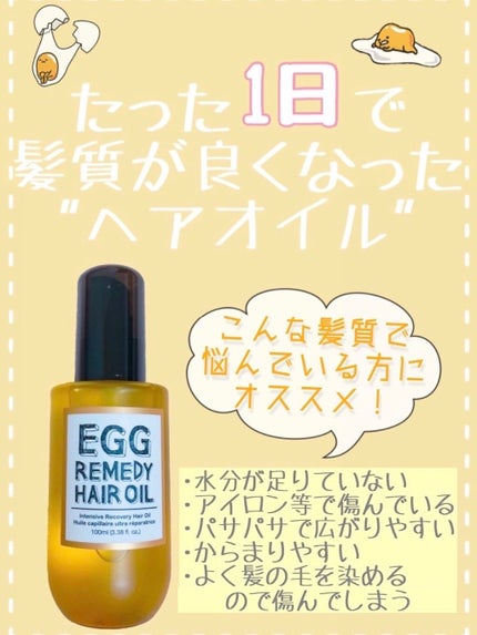 エッグレミディ ヘアオイル/too cool for school/ヘアオイルを使ったクチコミ(1枚目)