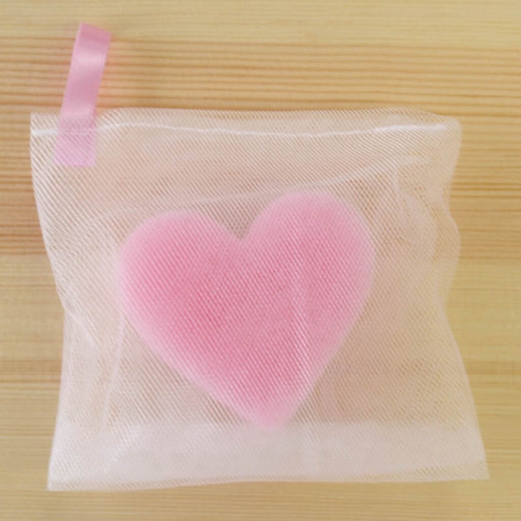 ふわふわクリーミィハートスポンジ入り洗顔ネット KOKUBO